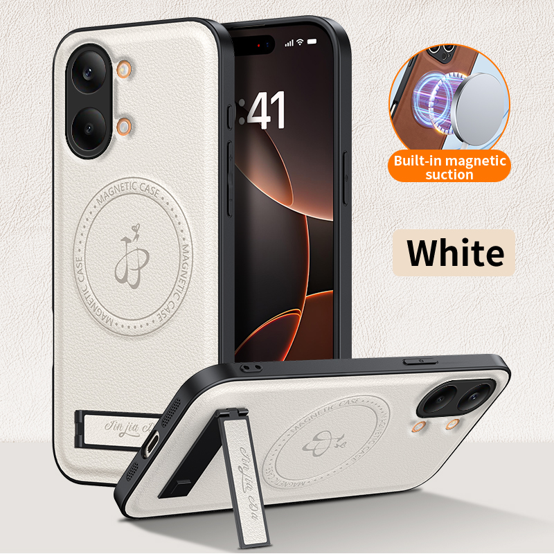 Camera Leather Case - Casing Ponsel Berdiri Kulit Mewah untuk