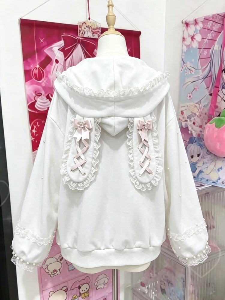 Vintage Zip Hoodie - Jaket Hoodie Wanita Y2K Kawaii Manis
