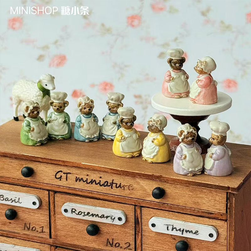 Vintage Collectible Dolls - 1:6 1:12 Miniatur Botol Bumbu Beruang