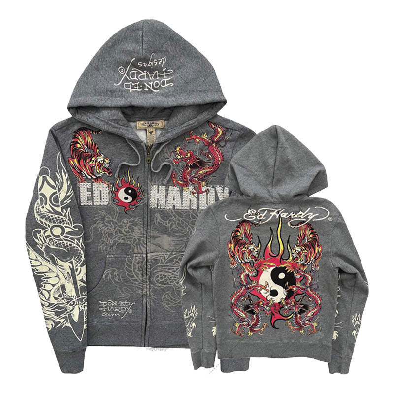Vintage Zip Hoodie - American Gothic Ro Skull Bones Hoodie