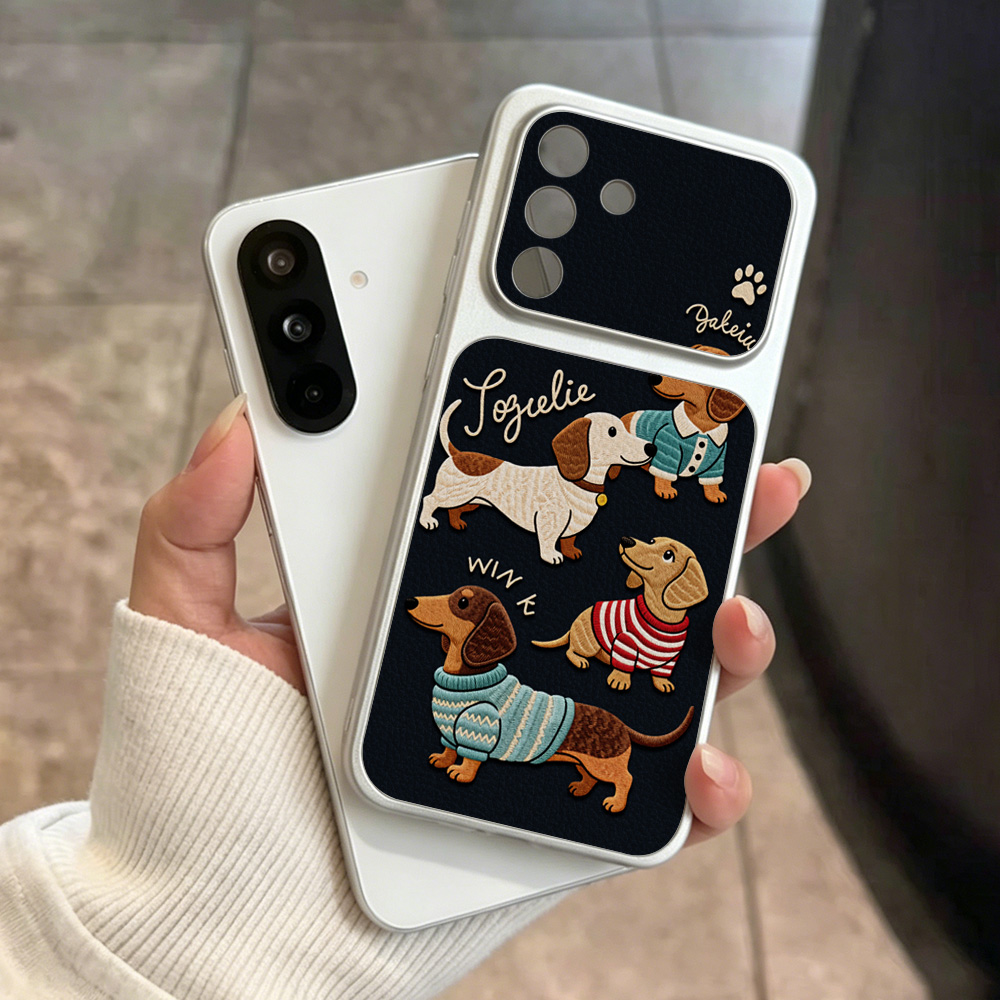 Camera Leather Case - Casing Kulit Motif Anjing Kartun Untuk