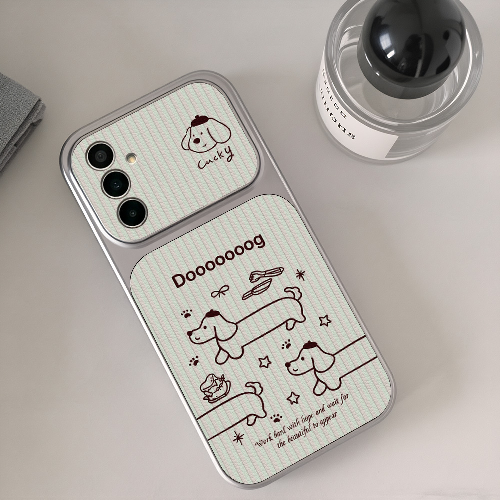 Casing Ponsel Kartun Dachshund - Camera Leather Case ulasan dan harga