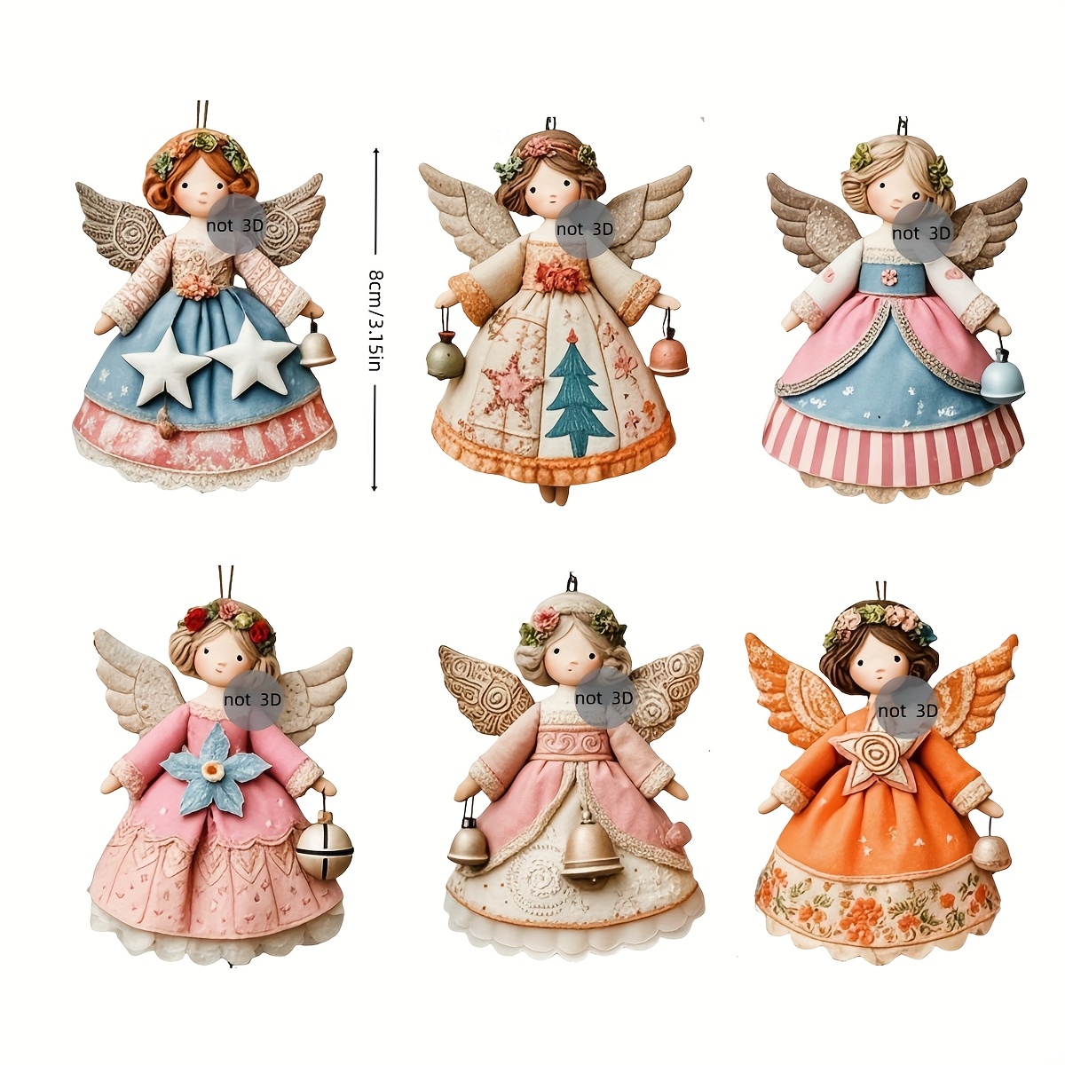 6/12 Buah Ornamen Malaikat Kay - Vintage Collectible Dolls ulasan dan harga