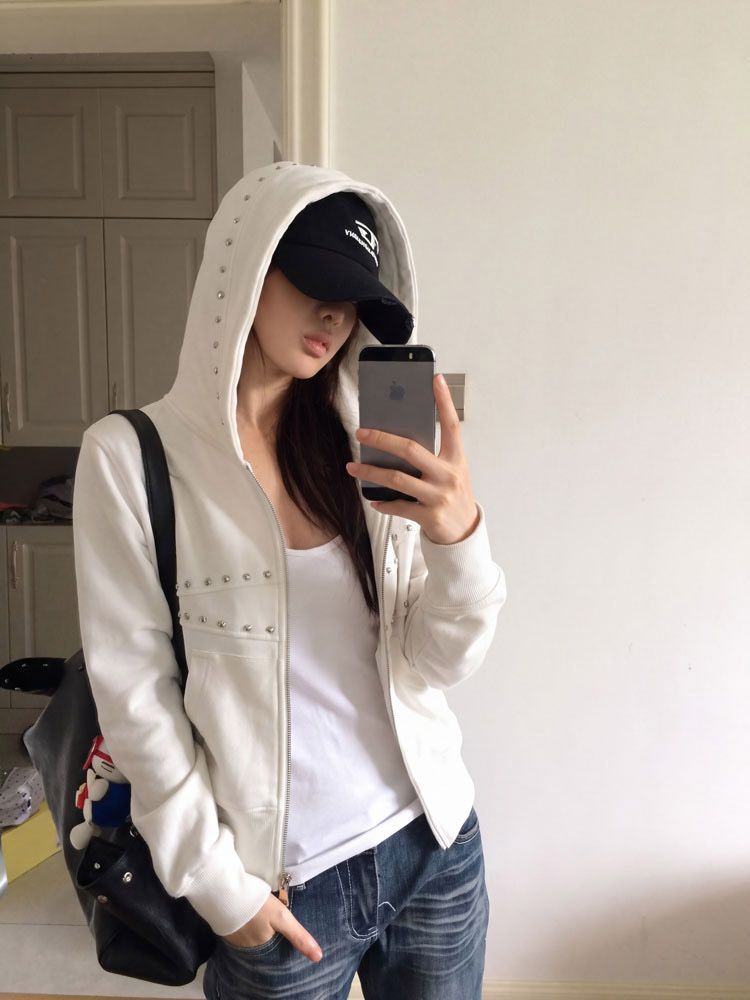 Jaket Hoodie Wanita Y2K Berhia - Vintage Zip Hoodie ulasan dan harga