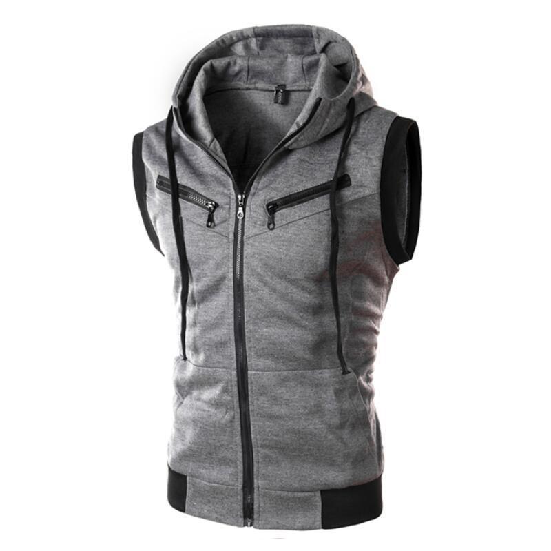 Rompi tanpa lengan bertudung u - Vintage Zip Hoodie ulasan dan harga