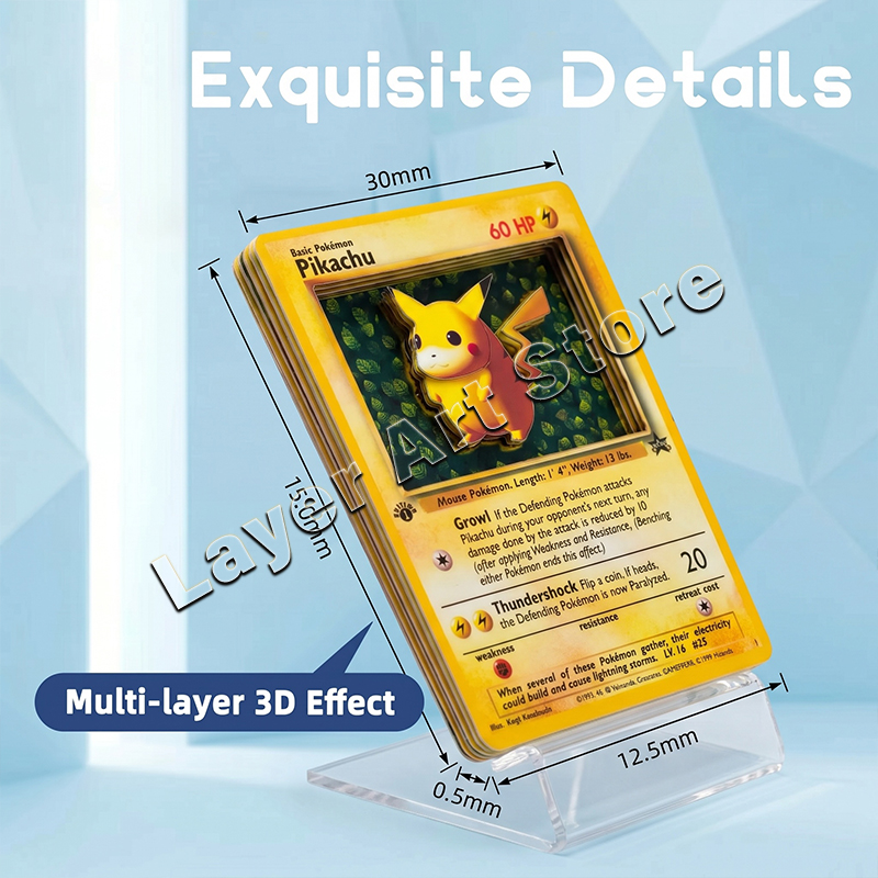Kartu Berlapis Pokemon 3D Kart - Vintage Pokemon Collectible ulasan dan harga