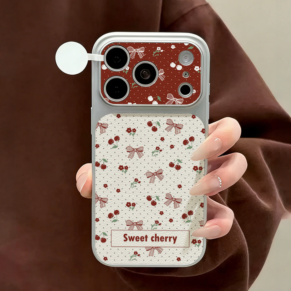 Casing Kulit Manis Motif Cherr - Camera Leather Case ulasan dan harga