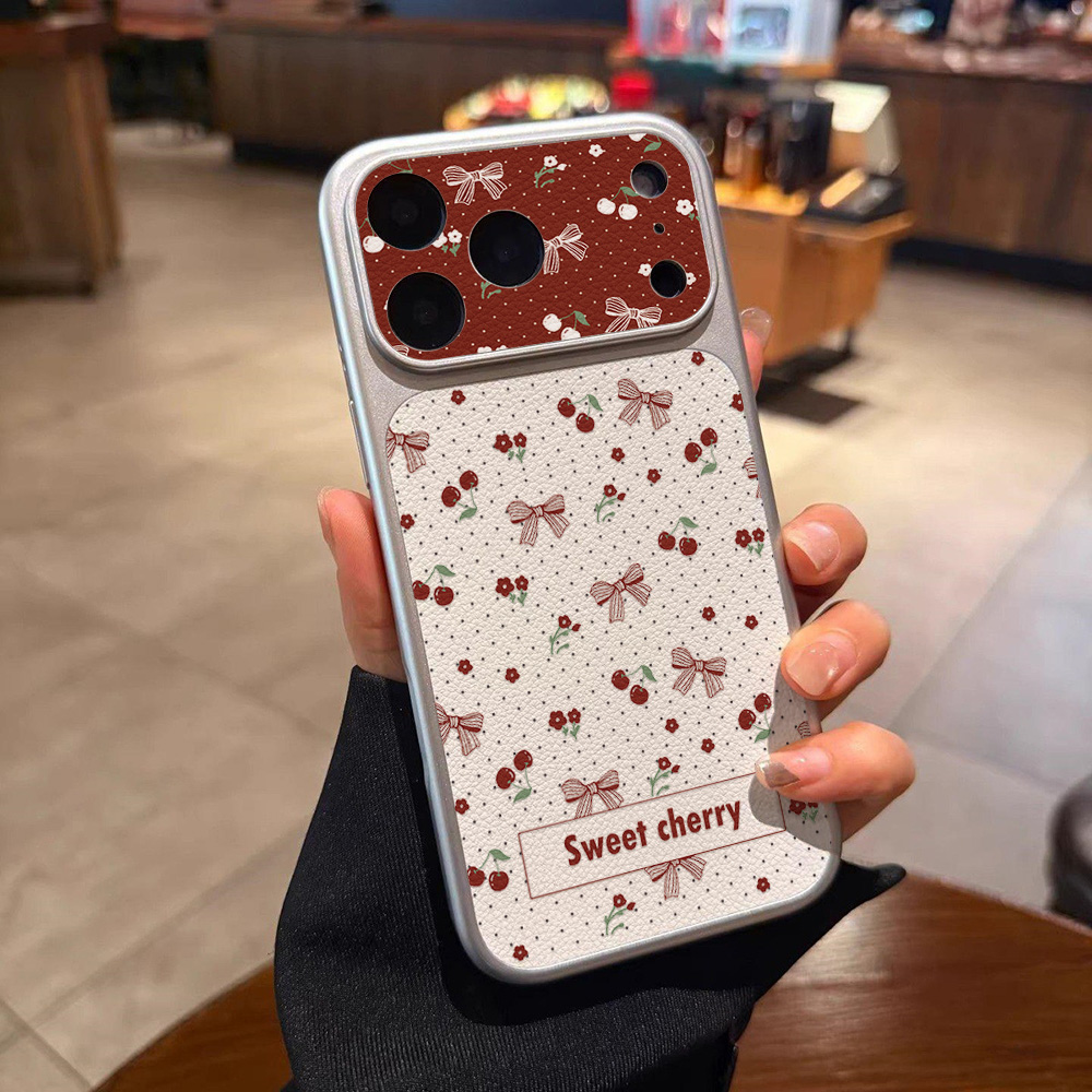 Casing Kulit Manis Motif Cherr - Camera Leather Case ulasan dan harga