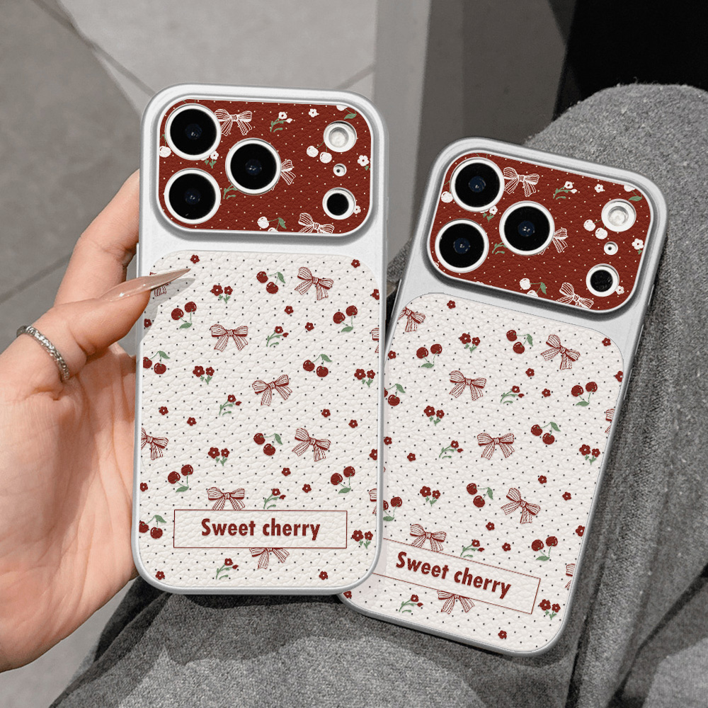 Casing Kulit Manis Motif Cherr - Camera Leather Case ulasan dan harga
