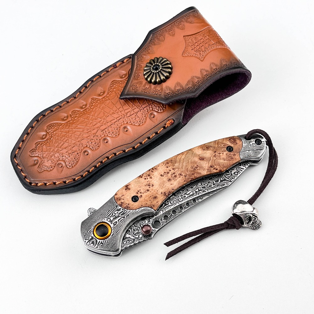 Pisau Lipat Motif Damaskus Kek - Vintage Collectible Pocket Knives ulasan dan harga
